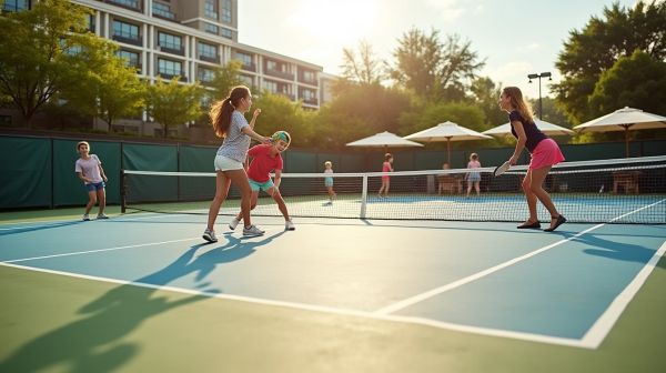 Terrain de pickleball pour hôtel : boostez l'expérience client avec des installations de qualité
